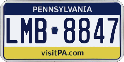 PA license plate LMB8847