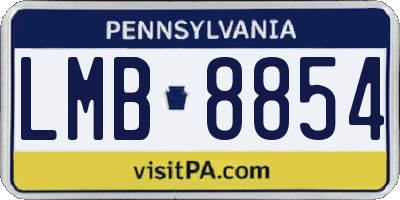 PA license plate LMB8854