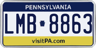 PA license plate LMB8863