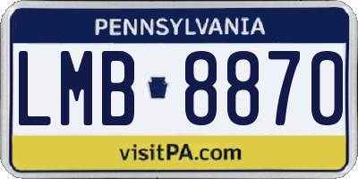 PA license plate LMB8870