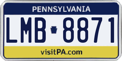 PA license plate LMB8871