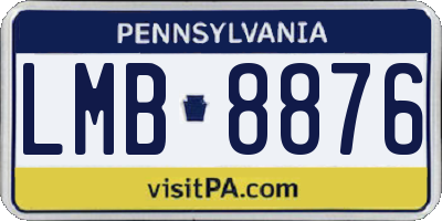 PA license plate LMB8876