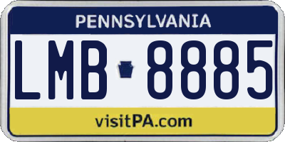 PA license plate LMB8885