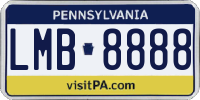 PA license plate LMB8888