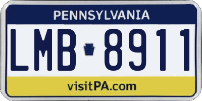 PA license plate LMB8911