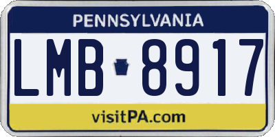 PA license plate LMB8917