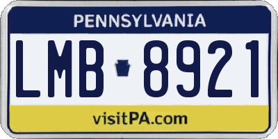 PA license plate LMB8921