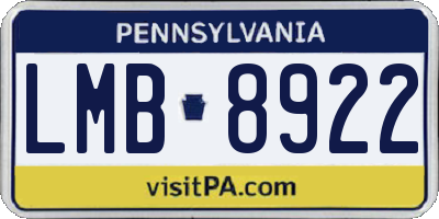 PA license plate LMB8922