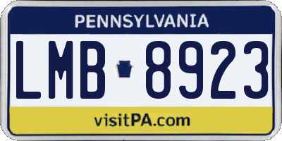 PA license plate LMB8923