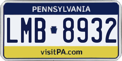 PA license plate LMB8932