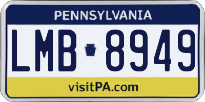 PA license plate LMB8949