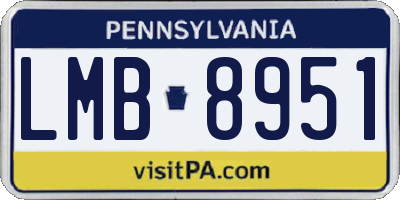PA license plate LMB8951