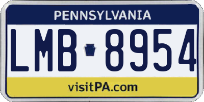 PA license plate LMB8954