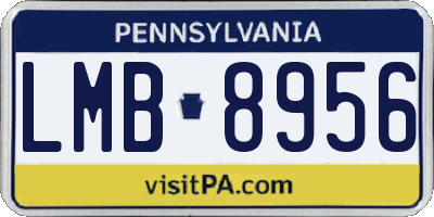 PA license plate LMB8956