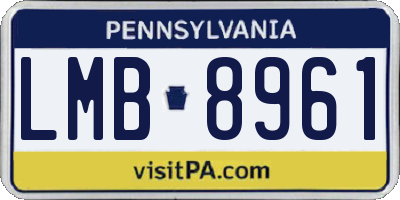 PA license plate LMB8961