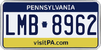 PA license plate LMB8962