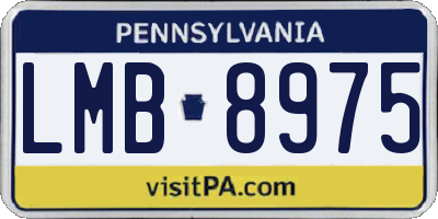 PA license plate LMB8975