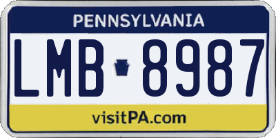 PA license plate LMB8987