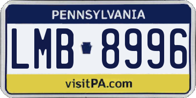 PA license plate LMB8996