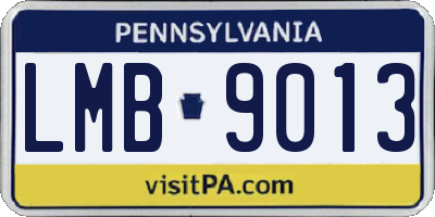 PA license plate LMB9013