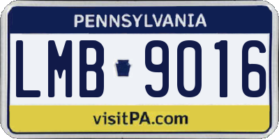 PA license plate LMB9016