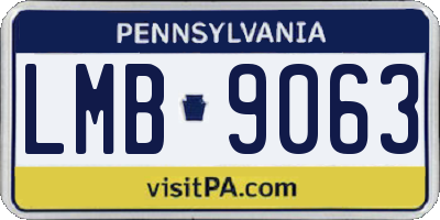PA license plate LMB9063