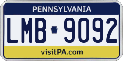 PA license plate LMB9092