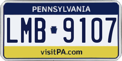 PA license plate LMB9107