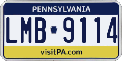 PA license plate LMB9114