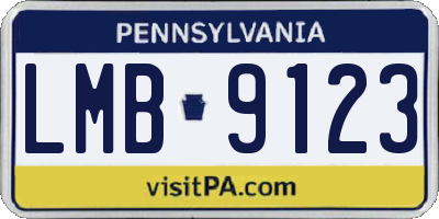 PA license plate LMB9123