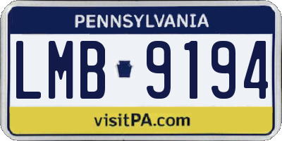 PA license plate LMB9194