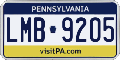 PA license plate LMB9205
