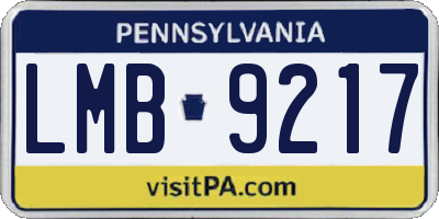 PA license plate LMB9217