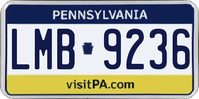 PA license plate LMB9236