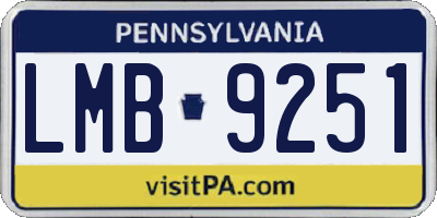 PA license plate LMB9251