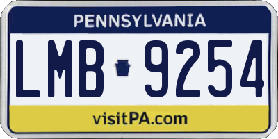 PA license plate LMB9254