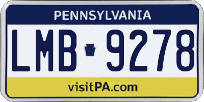 PA license plate LMB9278