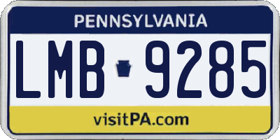 PA license plate LMB9285