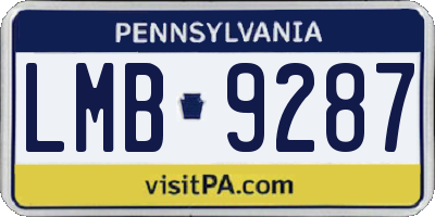 PA license plate LMB9287