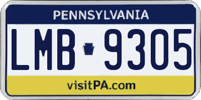 PA license plate LMB9305