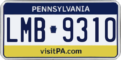 PA license plate LMB9310
