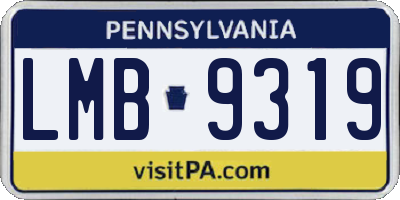 PA license plate LMB9319