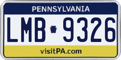 PA license plate LMB9326