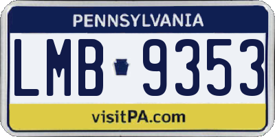PA license plate LMB9353