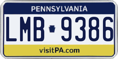 PA license plate LMB9386