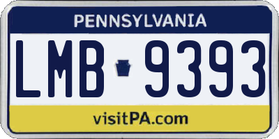 PA license plate LMB9393