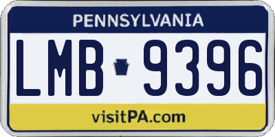 PA license plate LMB9396