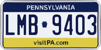PA license plate LMB9403