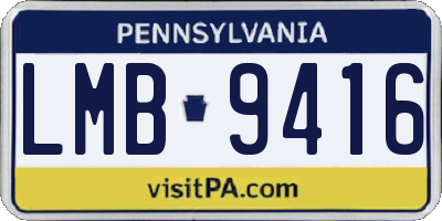 PA license plate LMB9416