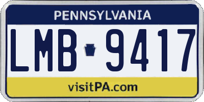 PA license plate LMB9417